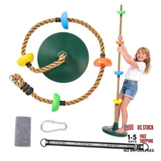 Tree Swing for Kids, 330LB Capacity Heavy Duty Climbing Rope with Green
