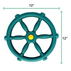 Green 12 Inch Pirate Ship Steering Wheel for Kids Swingset and Playhouse Toy