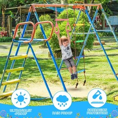 2 Pack Gym Swing Sets 48” Trapeze Swing Bar Monkey Bar Heavy Duty Chain with…