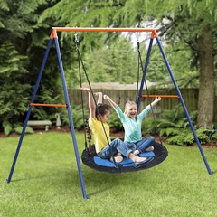 Powder-Coated Steel Swing Set Frame Stand Weatherproof MAX 220 LBs Kids