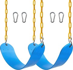 2PCS Heavy Duty Swing Seats with 66” Chains – Supports 250lbs – Bright Blue