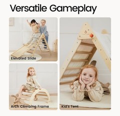Pikler Triangle Set Indoor/Outdoor Kids Climbing Toy