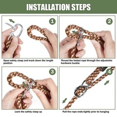 Tree Swing Straps Heavy Duty, Adjustable Tree Rope Swing (2 Pack) – PE Rope E…