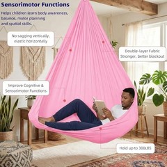 Sensory Swing Indoor Therapy Hammock Soft Nylon 300lbs | indoor sensory Pink