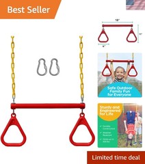 Safety First: 18″ Trapeze Bar with 48″ Heavy Duty Chain & Locking Carabiners Red