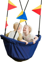 Large Platform 53” RPET Boat-Shaped Swing, Canoe Tree Swing for Kids, Eco-Frien
