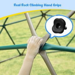 Hapfan 10ft Climbing Dome with Saucer Swing Jungle Gym Outdoor Play Equipment