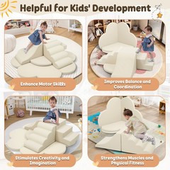 Baby Soft Foam Blocks Playset 6pc, Non-Toxic Climbing Toys 0-12 Months