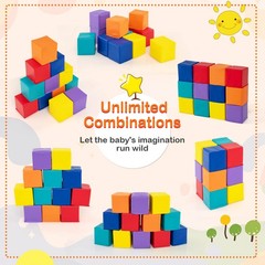 12 PCS Foam Building Blocks 5.5″ x 5.5″ Colorful Climbing Foam Soft Cubes