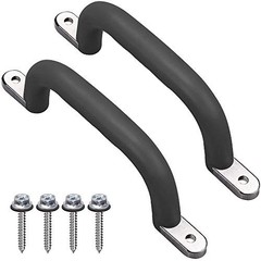 Set of 2 Non-Slip Solid Playground Safety Handles, Swing Set Kids Black 2pcs