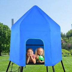 Dome Climber Jungle Gym w/ Platform & Tent, Durable Outdoor Playground Equipment