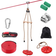 Uimoso 65 ft Zip Line Kit for Kids and Adults with Trolley Support Up to 500 lbs