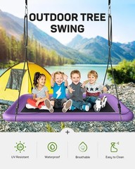 Everyfun Tree Swing for Kids and Adults, 60″ Waterproof Rectangle Platform Swing