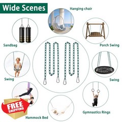Yyiwhmy 2 Swing Chains 63″ Plastic Coated with Quick Links Playground