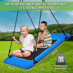 Hapfan Metal Swing Set Outdoor Play Kids Backyard Playset Heavy Duty w/3 Seats