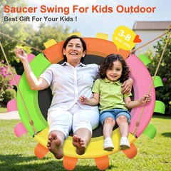 40″ Tree Swing for Kids Outdoor 600lb Weight Capacity, Saucer Swing with Adj…