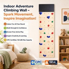 Rock Climbing Wall for Kids, 82.5 x 23.6 Inch Indoor Gym Playground Play Set …