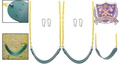 2PCS Heavy-Duty Green Swing Seats with 66″ Chains – Replacement Set for Kids
