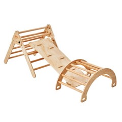 5-in-1 Pikler Triangle Set Montessori Climbing Gym Wood Toddler Toys 1-3 Years