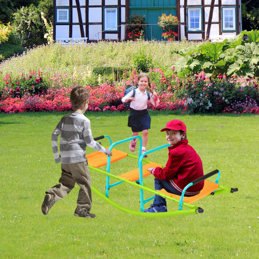 Outdoor Kids Seesaw Plastic Seat Cute Baby Rocker Steel Tube for Kids Age 3+