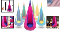 Cozy Indoor/Outdoor Kids Swing with Inflatable Pillow – Supports 176 lbs