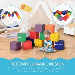 Foam Building Blocks 12 Pack 7.75in Educational Playset for Kids Ages 1-3