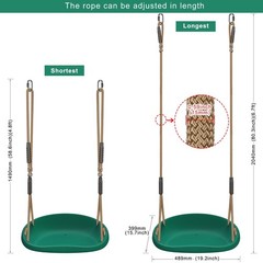 SELEWARE Plastic Swing Seat, Non Slip Tree Replacement Green a – 1 Pack