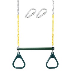 18” Trapeze Swing Bar Rings 48” Heavy Duty Plastic Coated Chains Swing Set …