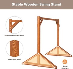 Heavy Duty Wooden Swing Frame for Adults Kids, Stable Frame Porch Swing Bench