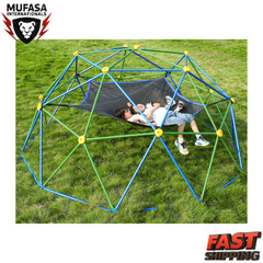 Gardenature 10FT Kids Climbing Dome w/ Hammock Outdoor Metal Jungle Gym Play XL