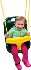 Gorilla Playsets High Back Plastic Infant Swing with Yellow T Bar & Rope, Green