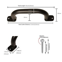 ESPETS 4 Pack of 10 Inch Black Metal Outdoor Playground Handles