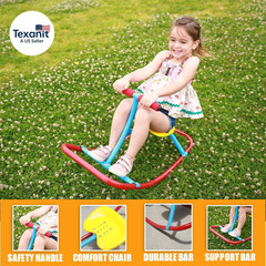 Kids Indoor Single Rocking Seesaw, Safety-Stable Wide Base Rocker for Ages 3 4 5