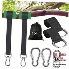 Safe Tree Swing Hanging Straps Kit, 3FT/10FT//20FT, Heavy Duty Holds 15FT black