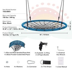 Uimoso Spider Web Saucer Swing 40 Inch Round Swings for Kids Outdoor 750 lbs