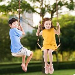 Tree Swing Climbing Rope 2 Pack Multicolor with Platforms Red Disc Swings Khaki