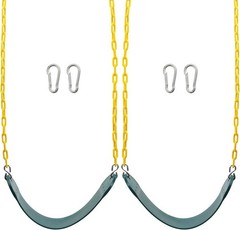 Comfortable Green Swing Set Accessories – 2 Heavy-Duty Seats with Chains