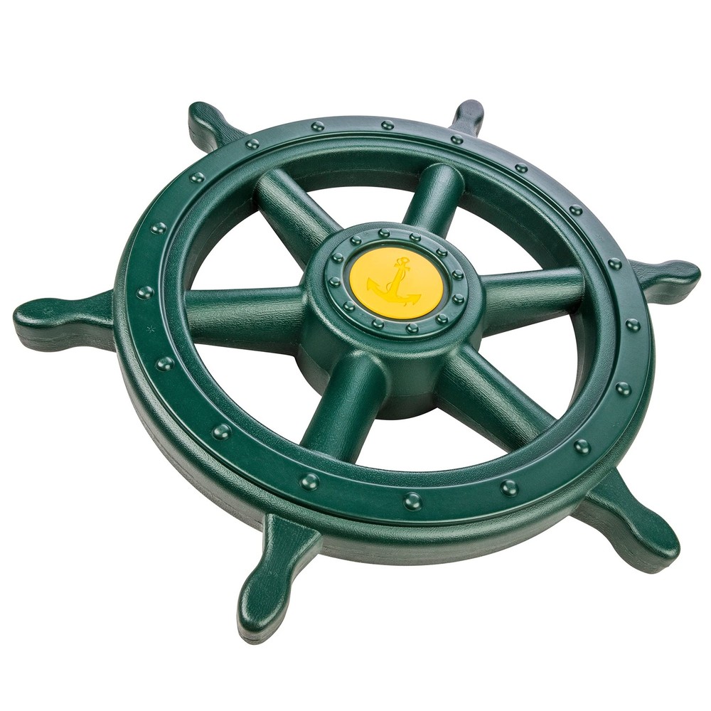 Yellow and Green Captain Ship Wheel Swing Set Accessory for Any Playset