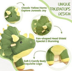 FUNLIO Dinosaur Baby Rocking Horse for Toddlers 1-3 Years Triceratops Rocking