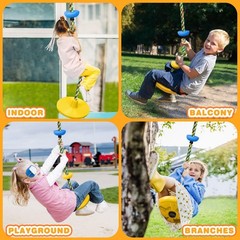 Climbing Rope Tree Swing with Platforms and Disc Swing Seat Set Outdoor Playg…
