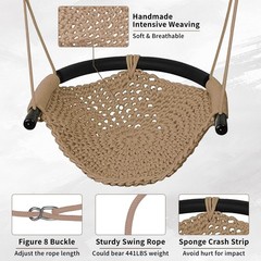 Columpio De Cuerda Ajustable Với Ganchos Y Correas Para Jardin De Lujo