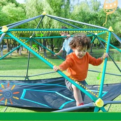 13ft Kids Climbing Dome, Metal Geometric Climber w/ Hammock, UV & Rust Resistant