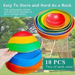 Lightweight and Stackable Kids’ Stepping Stones – 10 PCs for Play & Learning