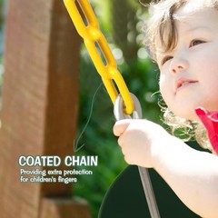High Back Toddler Bucket Swing Seat with Coated Chains, Heavy Duty Kids Swing Se