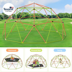 10FT Climbing Dome with Hammock & Swing, Jungle Gym for Boys and Girls, Support