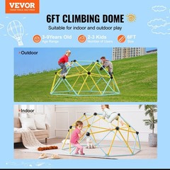 6FT UV-Protected Climbing Dome 600lb Capacity Steel Jungle Gym
