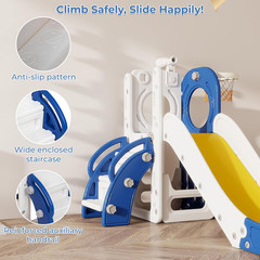 Toddler Slide, Outdoor Indoor Slide for Toddlers 1-3, Freestanding Slides with B