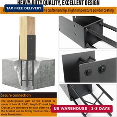 4 Pack Heavy Duty Stainless Steels U-Shape 4″x4″(Actual 3.5″x3.5″) Wet Concrete