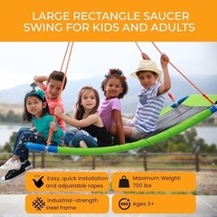 Platform Swing – Large Rectangle Saucer Swing for Kids and Adults