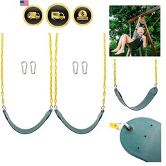 2PCS Swings Seats Heavy Duty with 66″ Chain, Playground Swing Set Accessories…